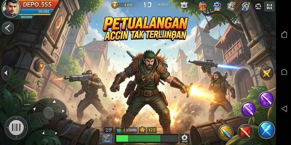 Tampilan seru dari gameplay DEPO555 yang penuh aksi.