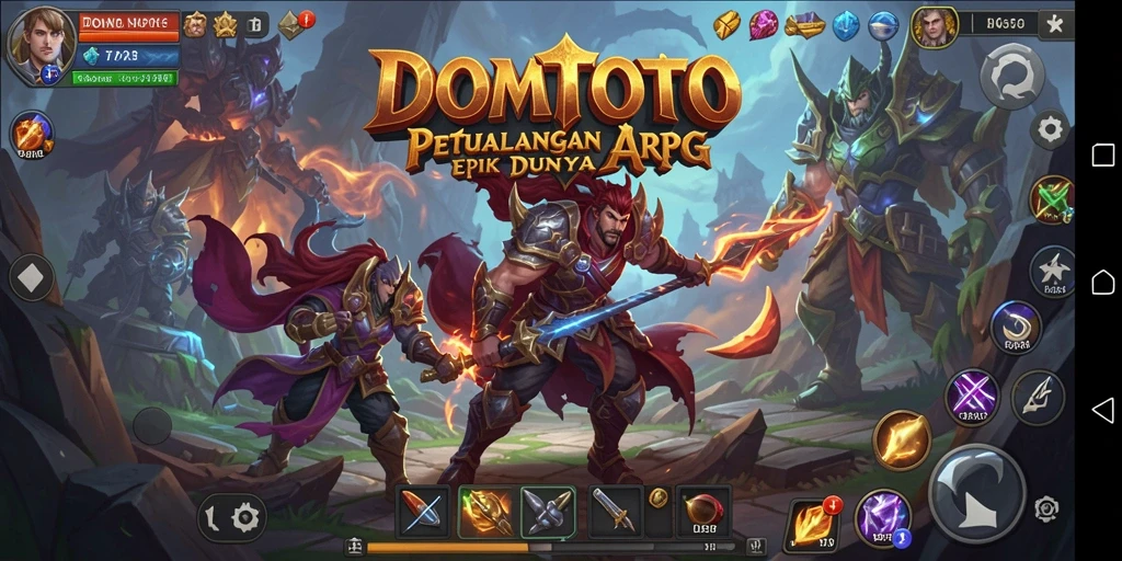 Tangkapan layar menampilkan pertarungan seru dalam DOMTOTO.