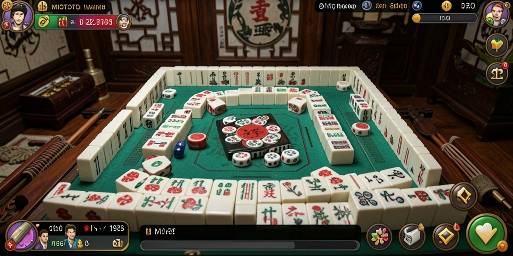 Tampilan menarik dari gameplay MIOTOTO dalam Mahjong.