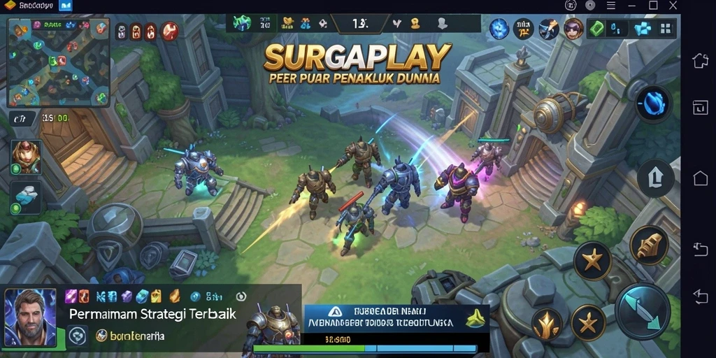Tampilan gameplay SURGAPLAY yang menegangkan di medan perang.